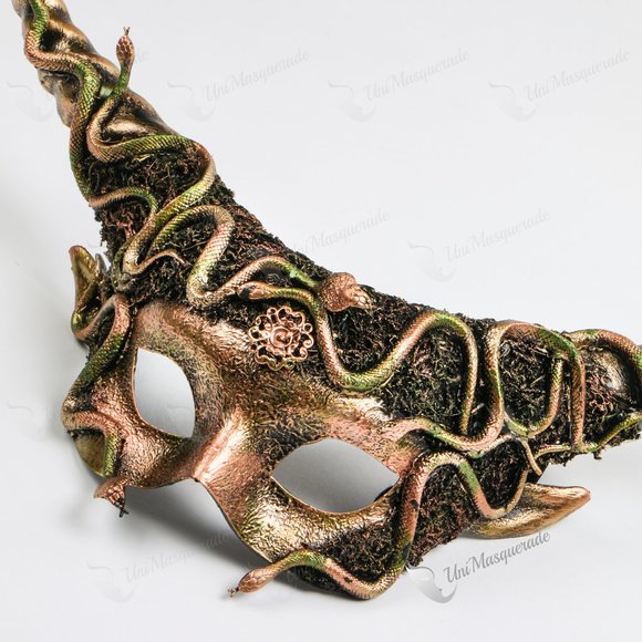 Medusa Devil Long Horn Sexy Masquerade Mask - Picture 3 of 3